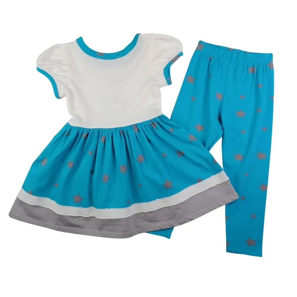 Jelly The Pug Girls Bunny Knit Dress Legging Set Outfit Short Sleeve Size 2T NWT
